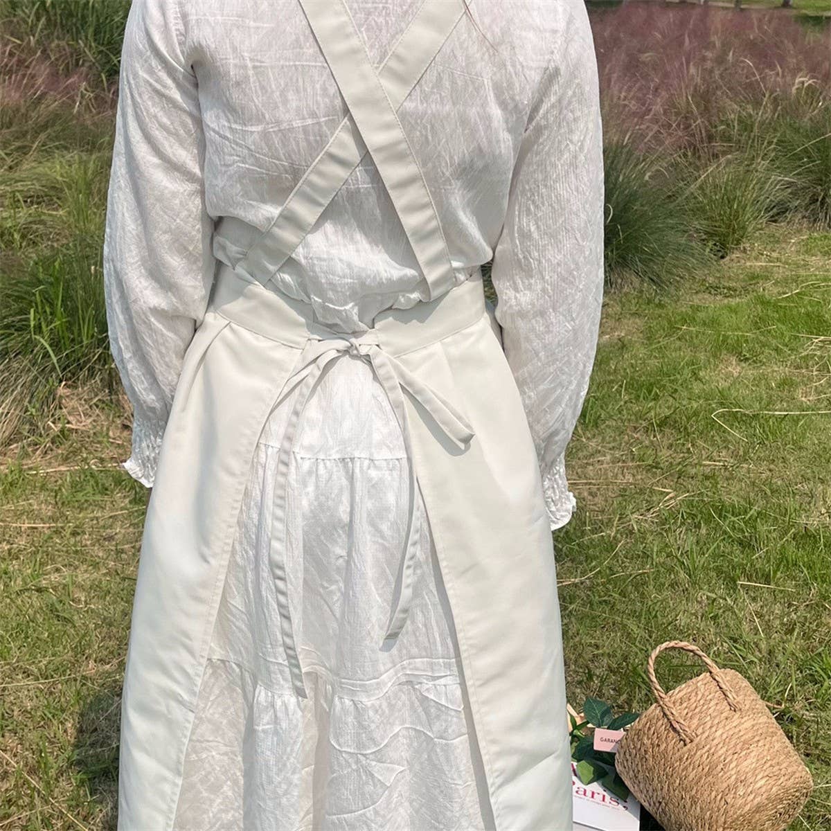 WATERPROOF AND OIL-PROOF SOLID COLOR COTTON APRON