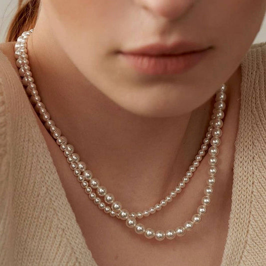 VINTAGE ELEGANT DOUBLE PEARL NECKLACE