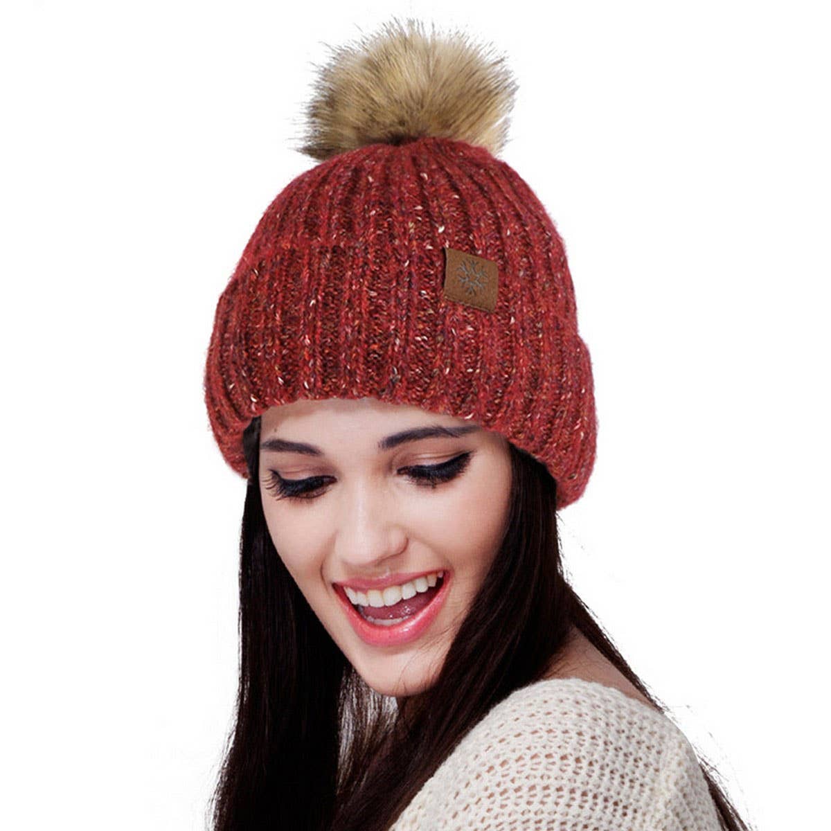 NEW WINTER OUTDOOR WARM PLUSH BALL KNITTED HAT_CWAH2452