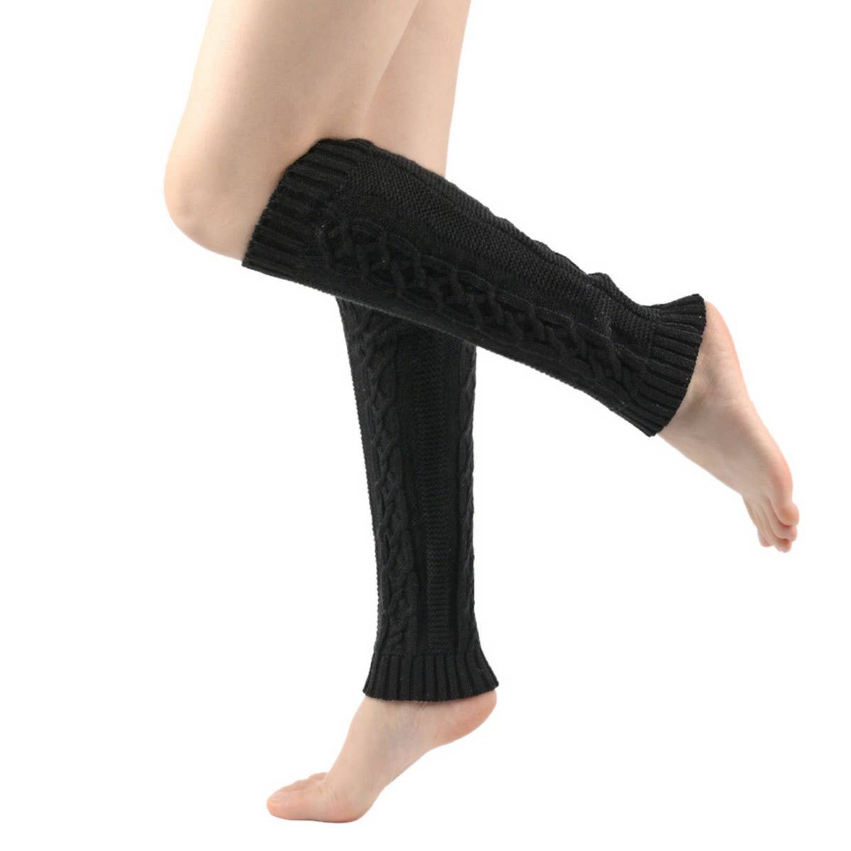 CWMS02675_CHUNKY LEG WARMERS WOMEN SLOUCHY CABLE SOCKS