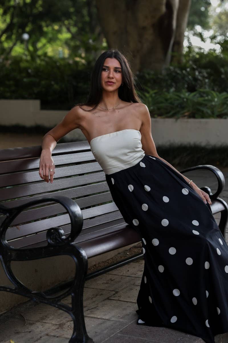 CWDHL1028_WOMEN'S SEXY A-LINE DRESS WITH CHEST WRAP