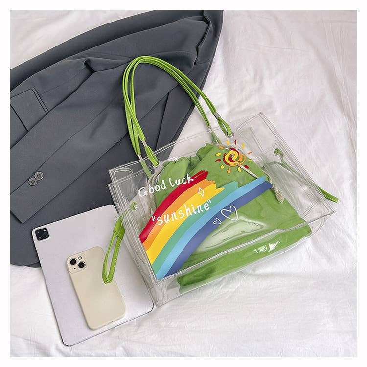 Fashionable pvc transparent jelly tote bag
