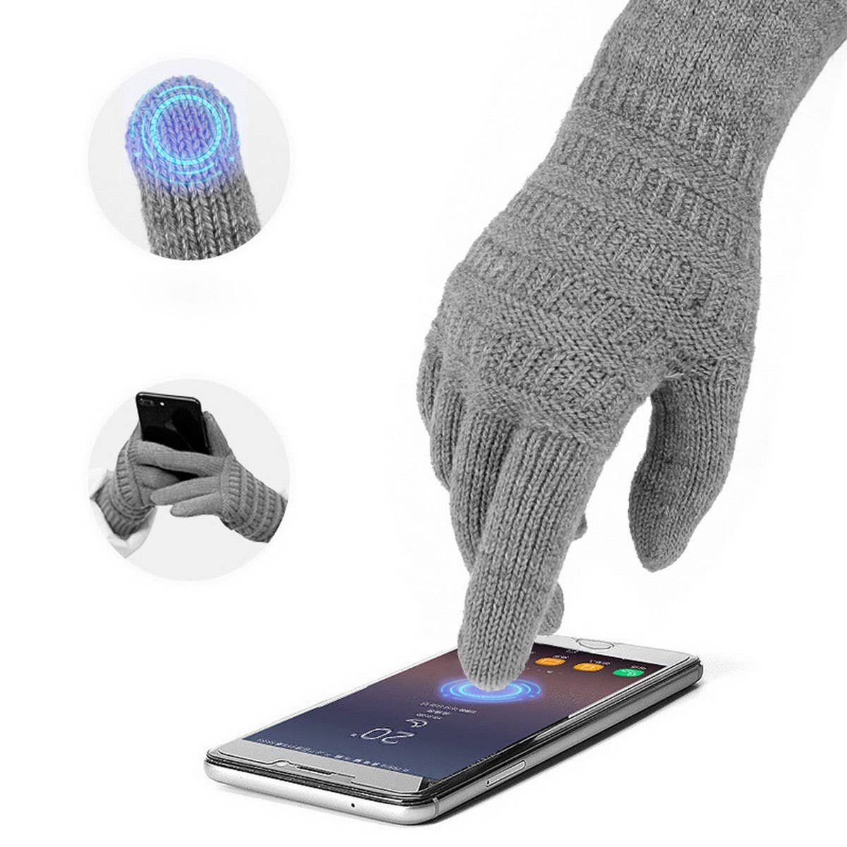 WINTER JACQUARD BRUSHED KNIT TOUCHSCREEN GLOVES_CWAG0401