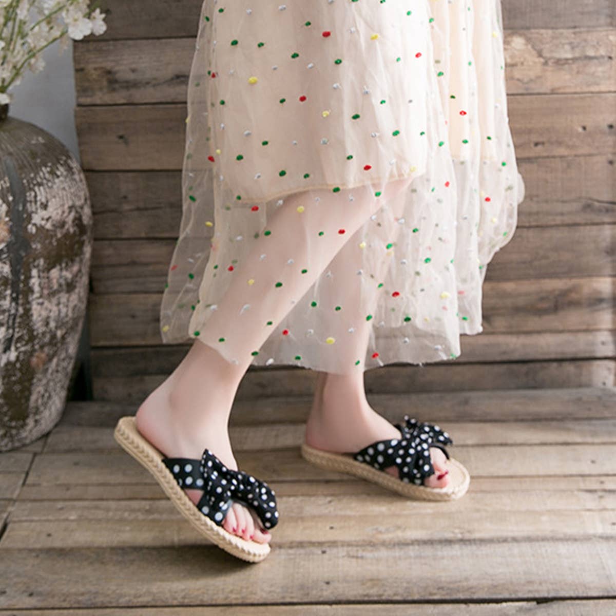 BOW DECORATED NON-SLIP SLIPPERS FOR WOMENS_CWSHS0675