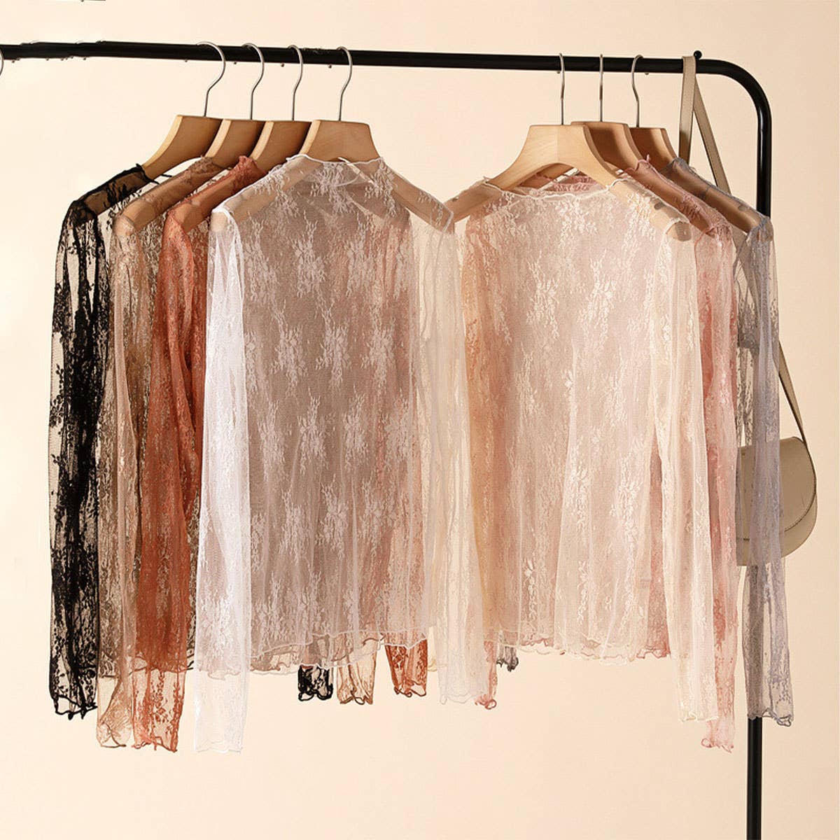 Sexy Mesh Blouse - Long Sleeve Lace Top for Women