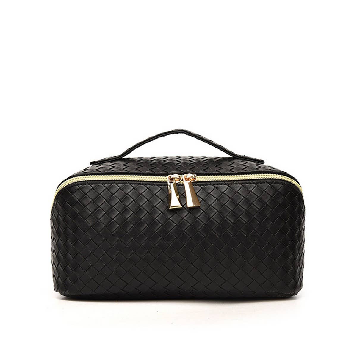 NEW WOVEN PU LEATHER LARGE CAPACITY COSMETIC BAG_CWAB4463