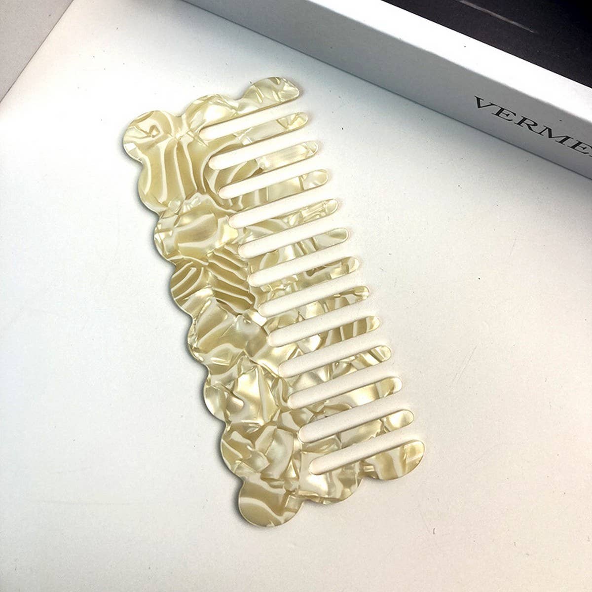 Cute Dog Wide-Tooth Comb Colorful Acetate Brush