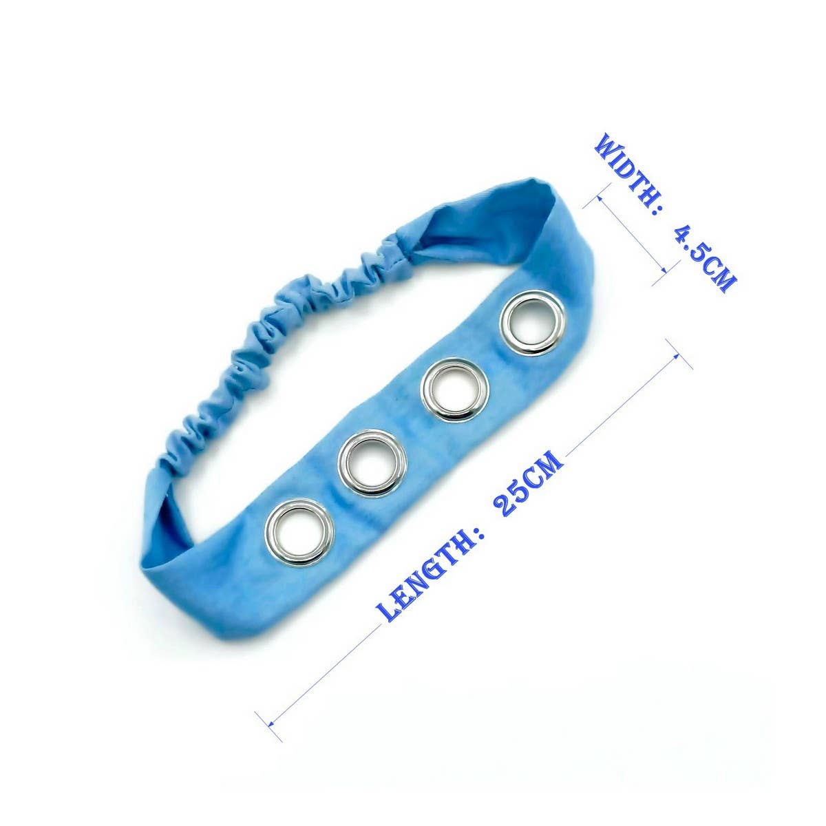 Denim Punk Headwrap with Metal Studs