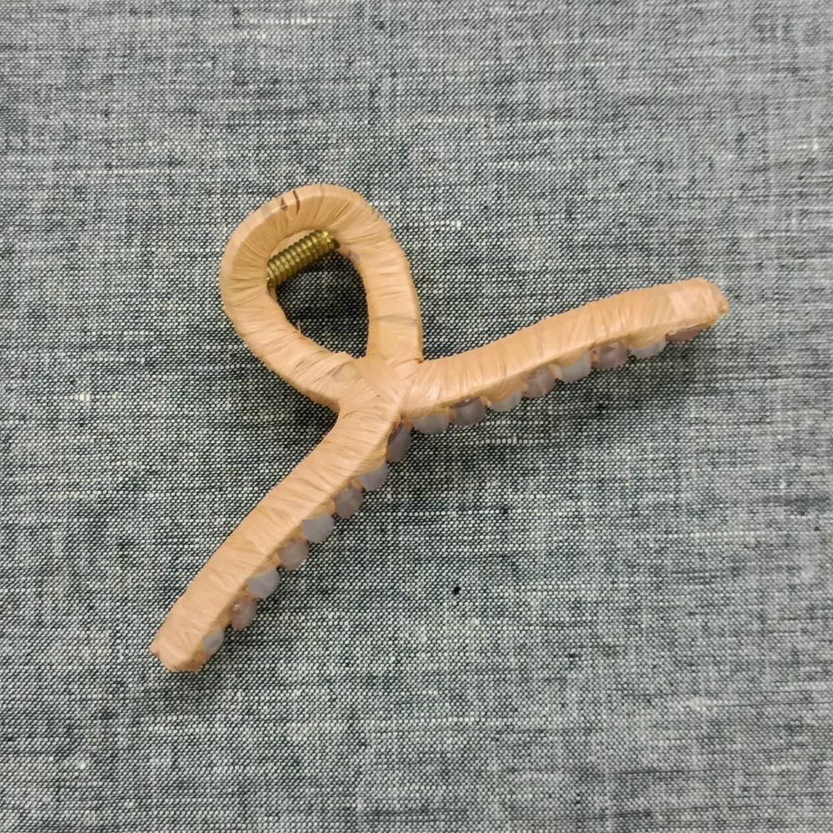 Boho Natural Japanese Fiber Paper Hair Claw_CWAHA6377