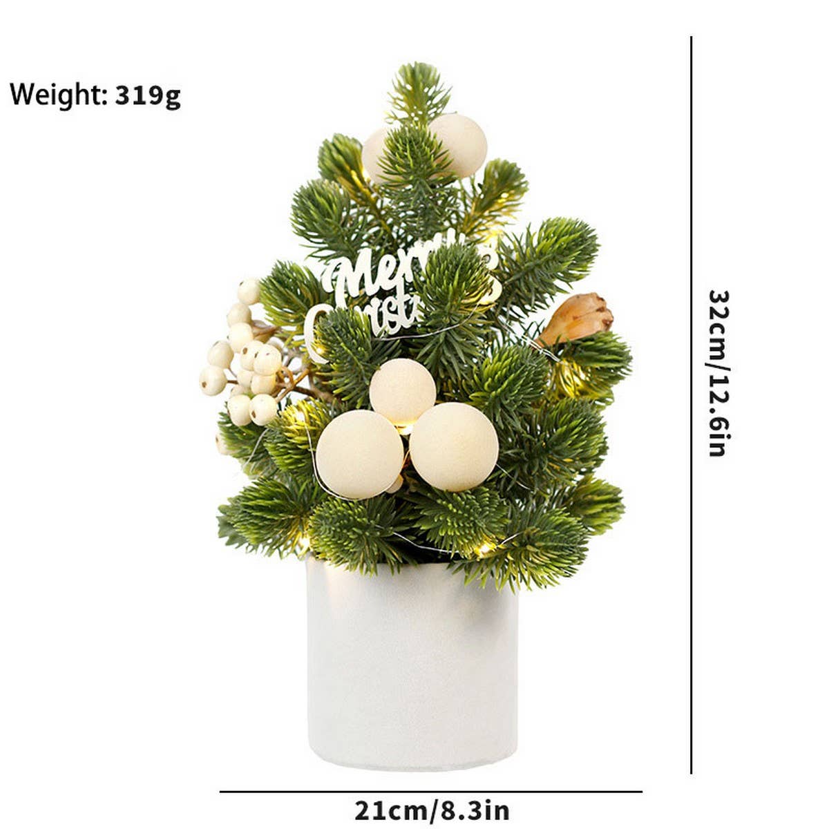 Ins Style LED Mini Christmas Tree with Red Berries_CWMM9887