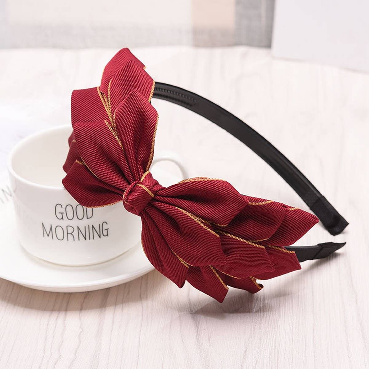 CUTE WOMEN'S SOLID COLOR BOW HEADBAND