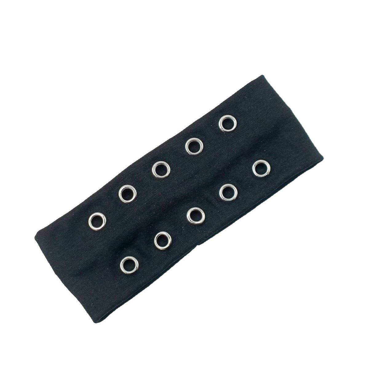 Round Elastic Punk Headband with Eyelets