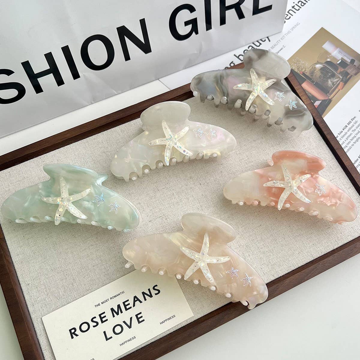 Dreamy Starfish Claw Clip ? Ocean Gradient Design