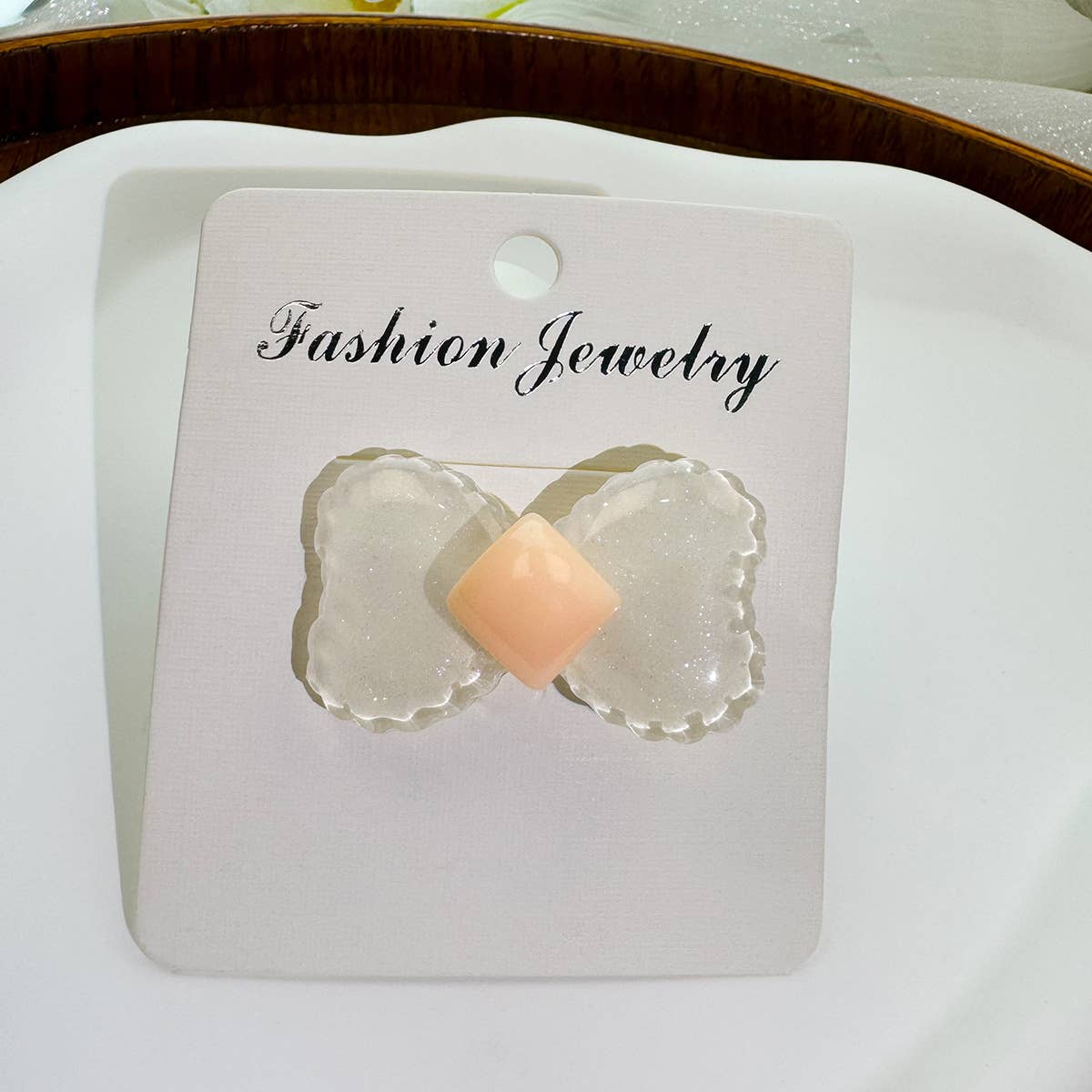 Colorful ice-permeable bow square hairpin