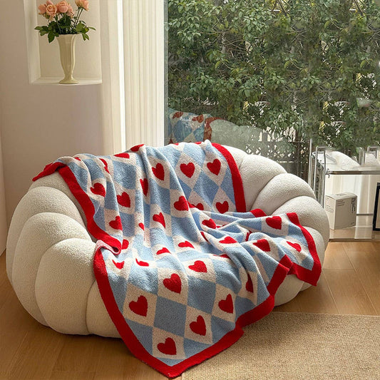 SWEET STYLE LOVE KNITTED WOOL THROW BLANKET