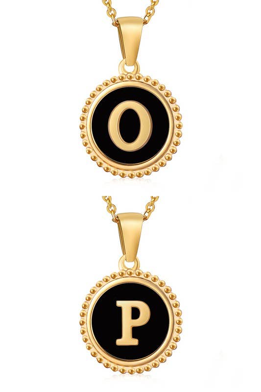 SIMPLE ROUND ALPHABET INITIALS PENDANT NECKLACE_CWAJE215