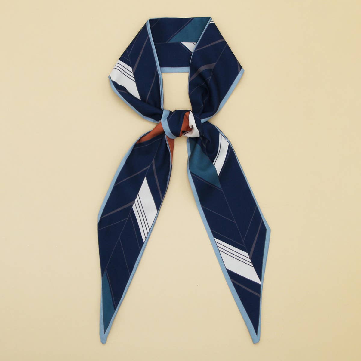 Elegant Floral Scarf - Hair Ribbon & Bag Accessory