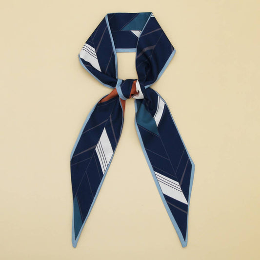 Elegant Floral Scarf - Hair Ribbon & Bag Accessory