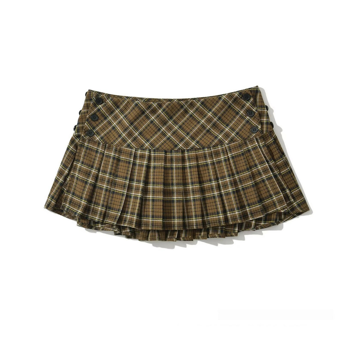 Plaid Pleated Skirt for Women, Adjustable Waist_CWDSD8341