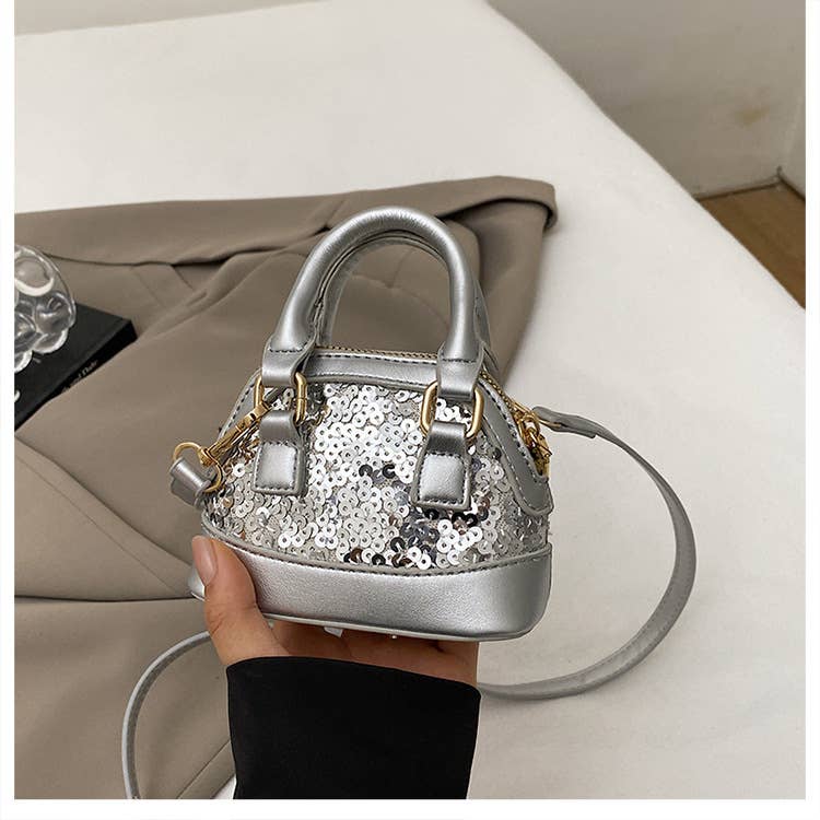 Mini sequin versatile crossbody shell bag