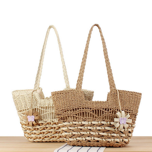 SEASIDE AND BEACH TRAVEL SIMIAN STYLE STRAW BAG_CWAB2015