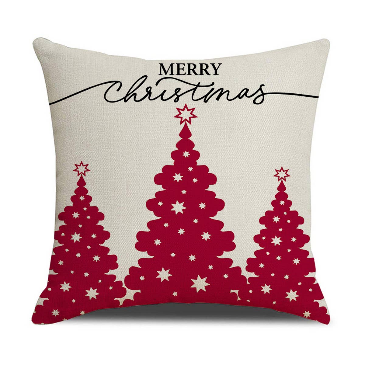 NEW PINK CARTOON CHRISTMAS LINEN PILLOWCASE