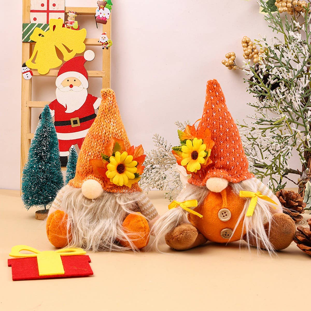 THANKSGIVING DECORATIONS DWARF FIGURINE ORNAMENTS