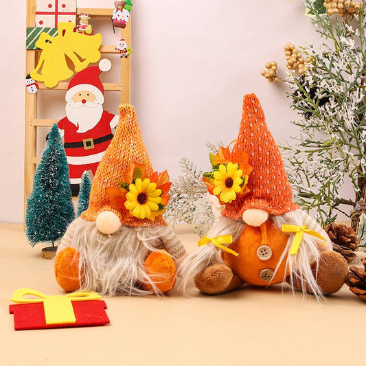 THANKSGIVING DECORATIONS DWARF FIGURINE ORNAMENTS