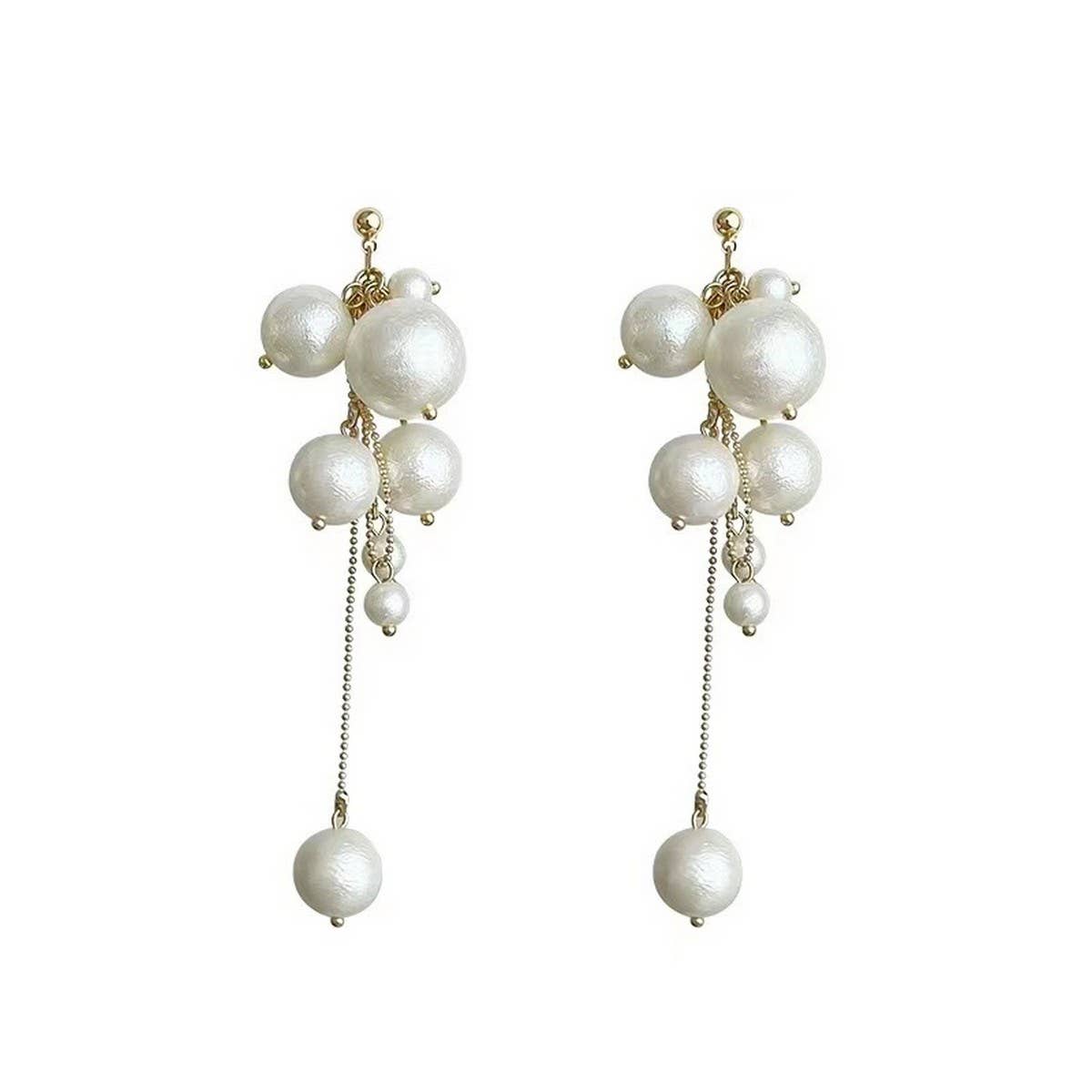 GENTLE AND ELEGANT PEARL TASSEL EARRINGS