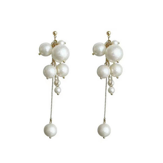 GENTLE AND ELEGANT PEARL TASSEL EARRINGS