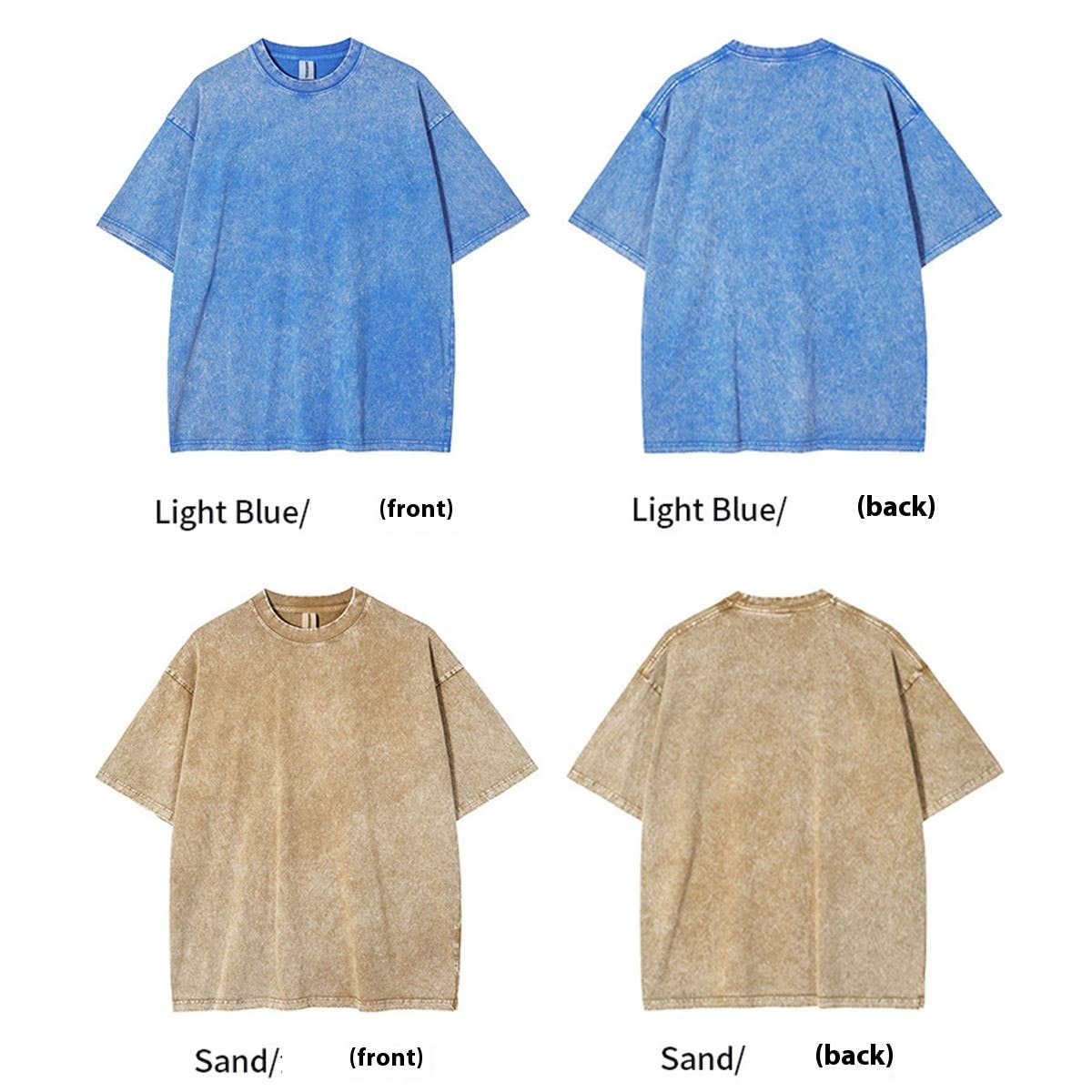 250g Vintage Washed Wax-Dyed Cotton T-Shirt ??Custom Logo