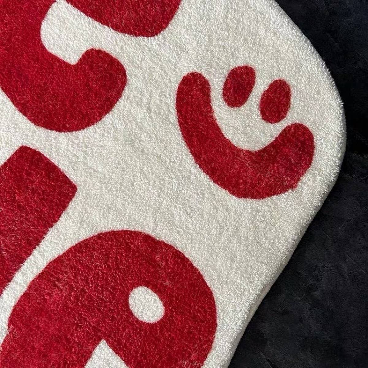 Minimal Letter Rug, Irregular Cute Floor Mat