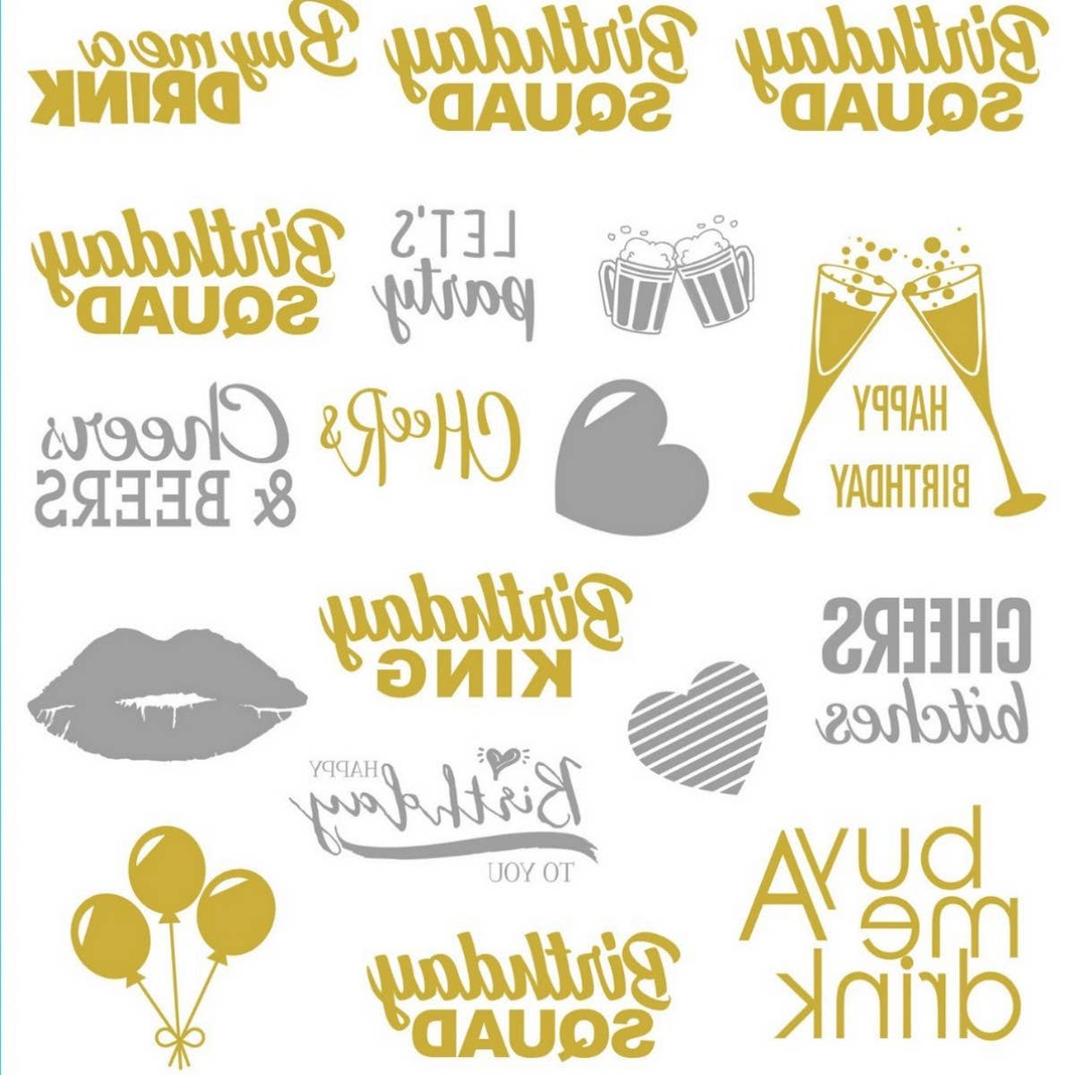 Rose Gold Bride Tattoos ? Metallic Party Stickers