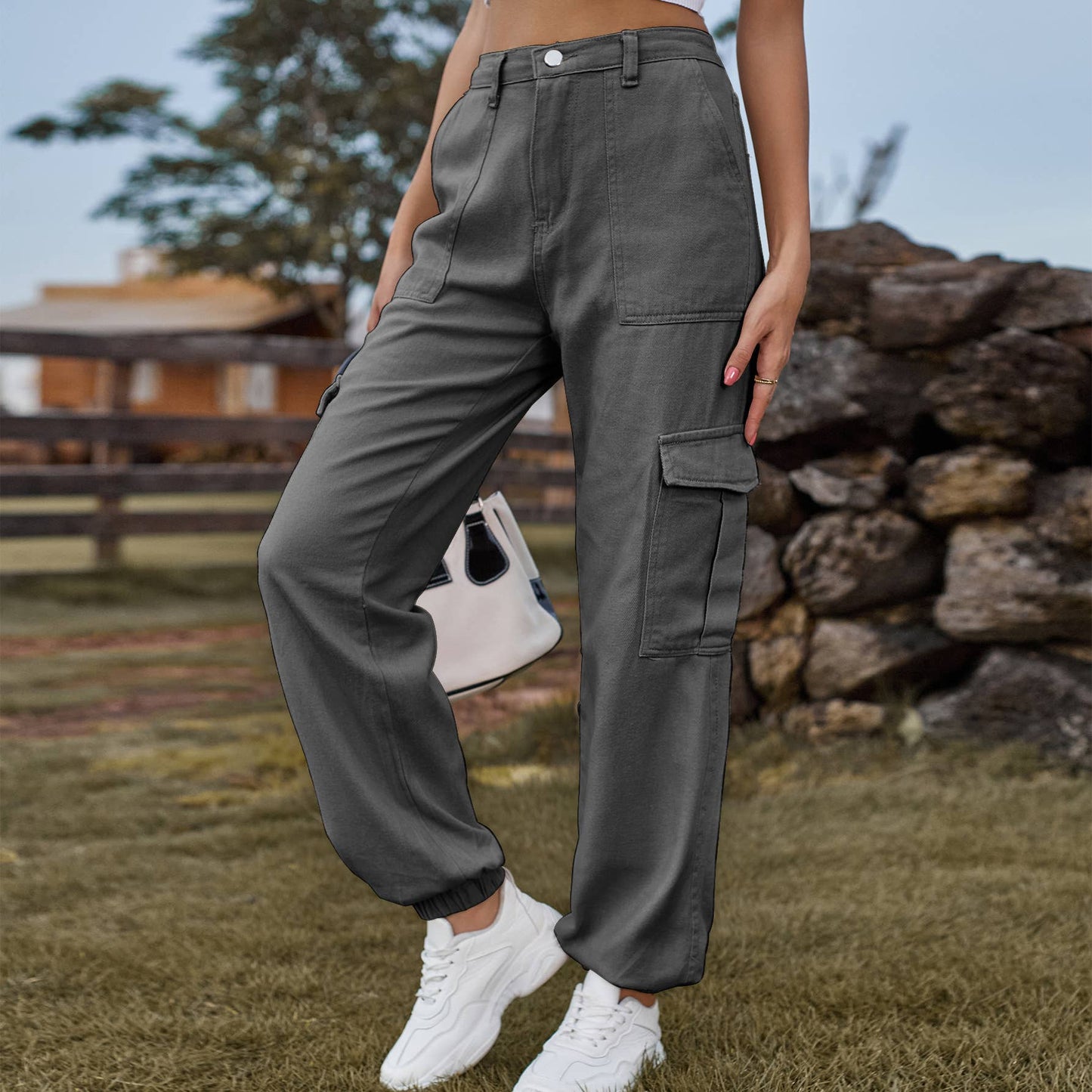 SEMI-ELASTIC PERSONALITY ALL-IN-ONE CARGO PANTS