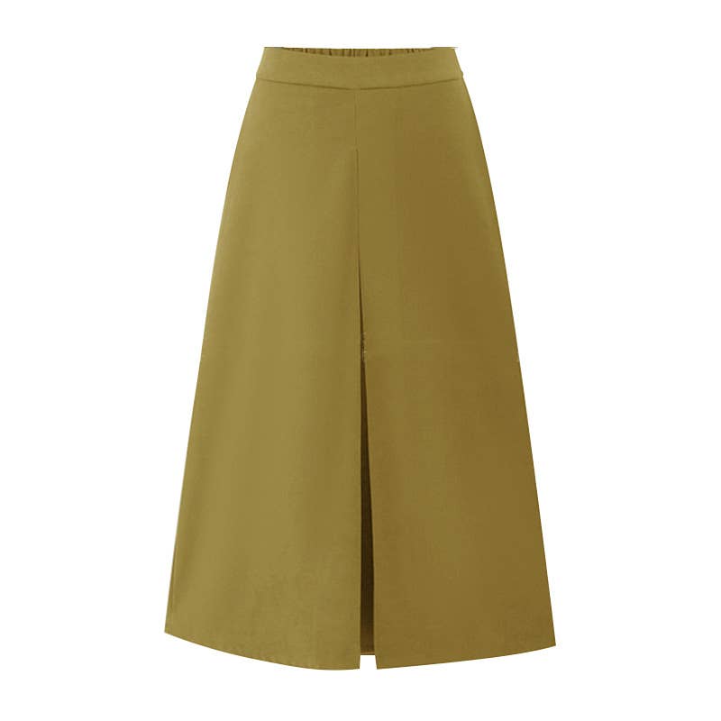 WOMEN'S SUEDE MAILLARD SOLID COLOR LONG SKIRT