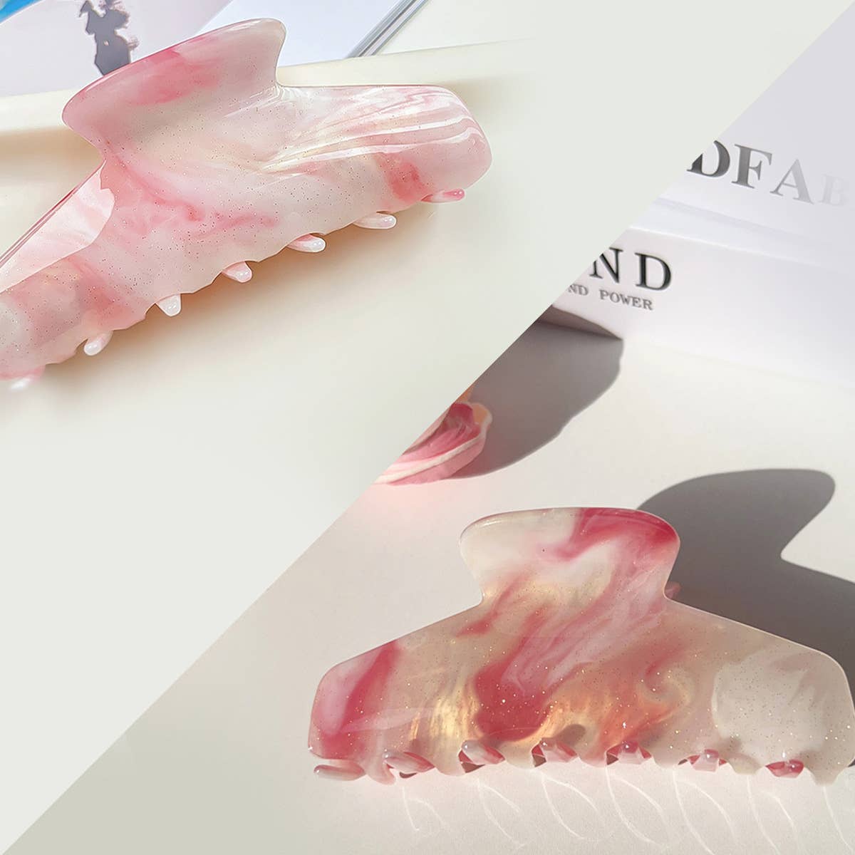 Sweet elegant color-changing acrylic shark clip