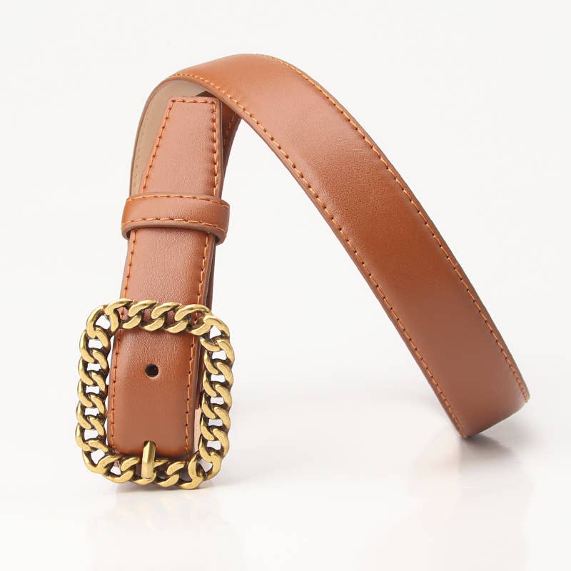 Retro chain buckle trendy women's belt