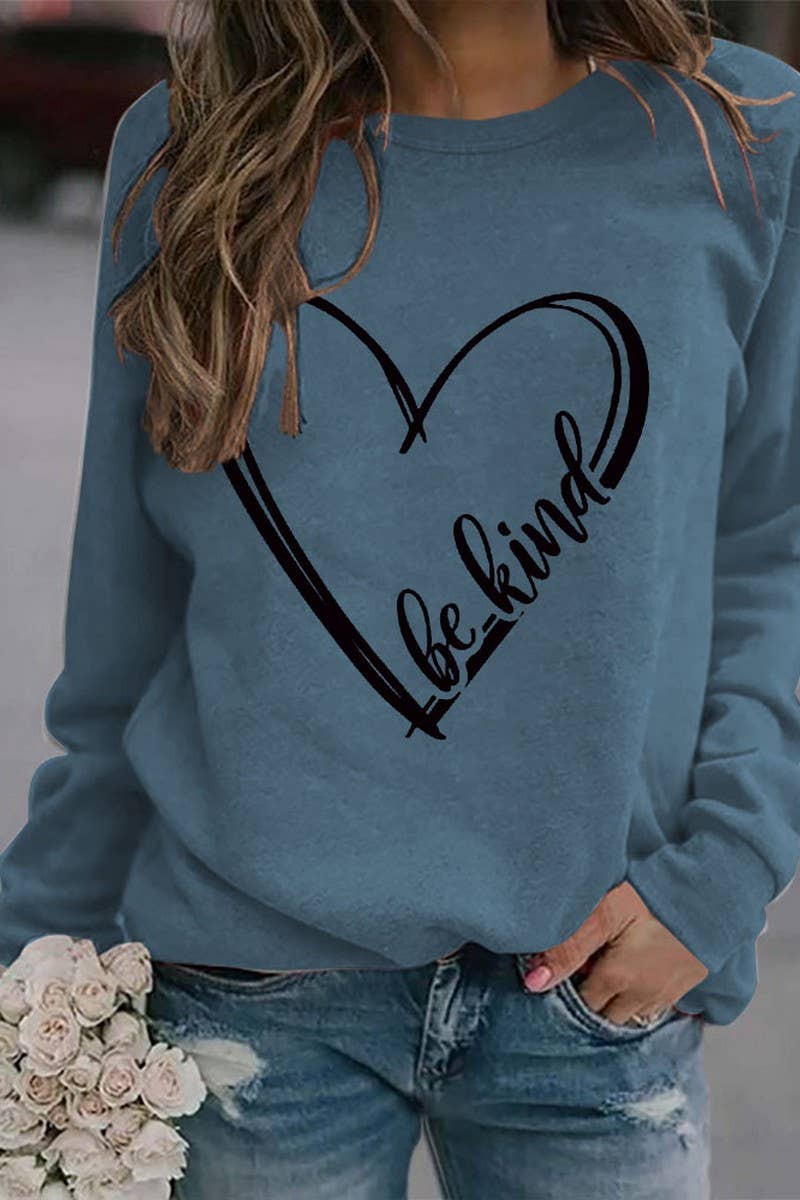 SPRING LOVE BE KIND PRINTED SWEATSHIRT PULLOVER_CWTSTL0992