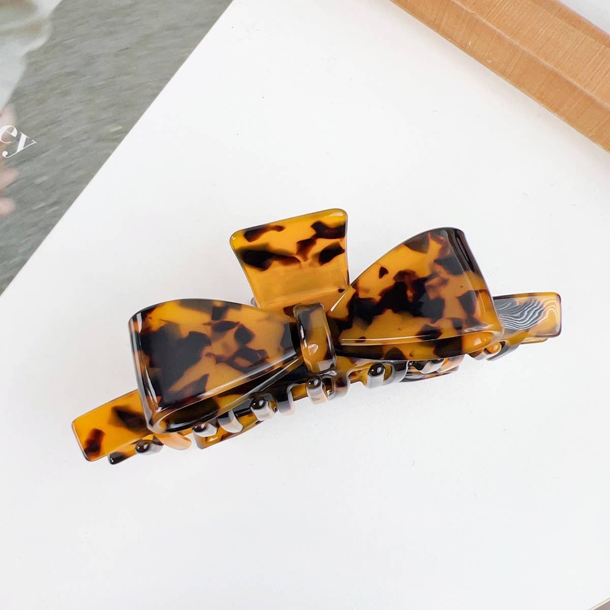 Vintage Acetate Hair Claw - Bowknot Elegant Clip_CWAHA1504
