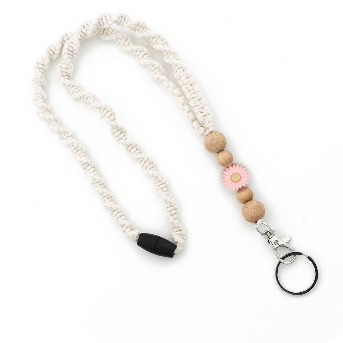 Soft Woven Crossbody Strap with Daisy Pendant_CWAB5070