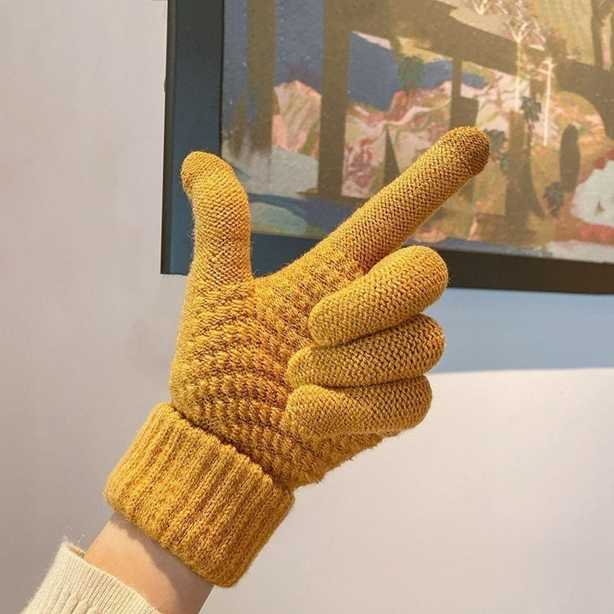 Self-Heating Knit Gloves ? Cute & Warm Design_CWAG0198