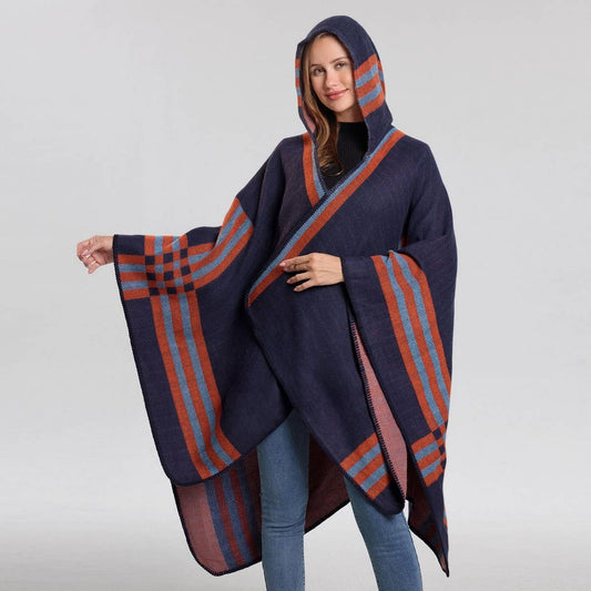 CAPE FASHIONABLE WARM CLOAK KNITTED SLIT SHAWL_CWASC2273