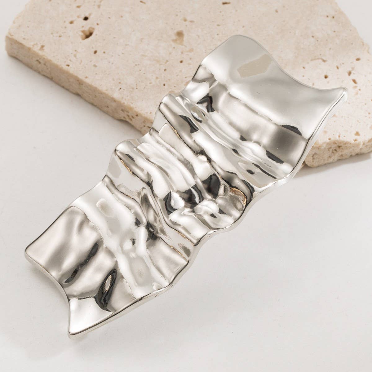 Wrinkled Metal Hair Clip ??Elegant Low Ponytail_CWMM8539