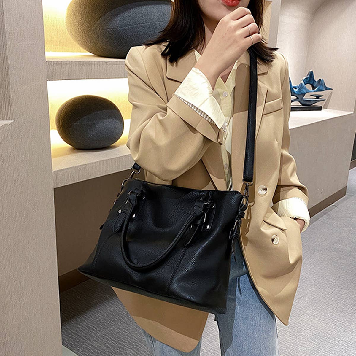 CWAB4840_RETRO LARGE CAPACITY CROSSBODY SHOULDER BAG