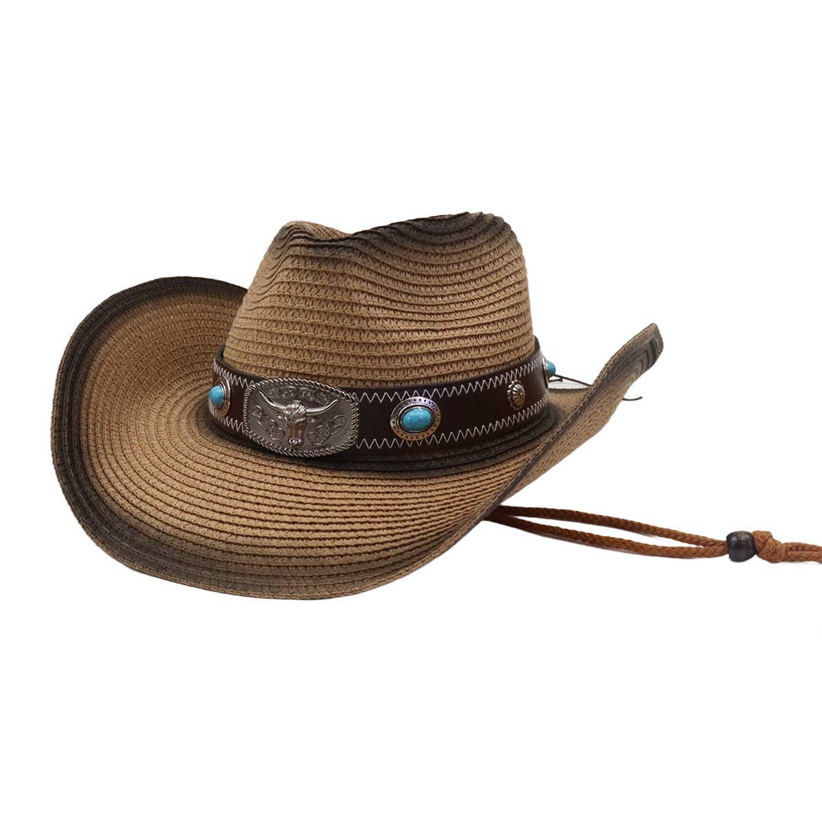 Unisex Spray-Painted Western Cowboy Beach Hat_CWAH04488