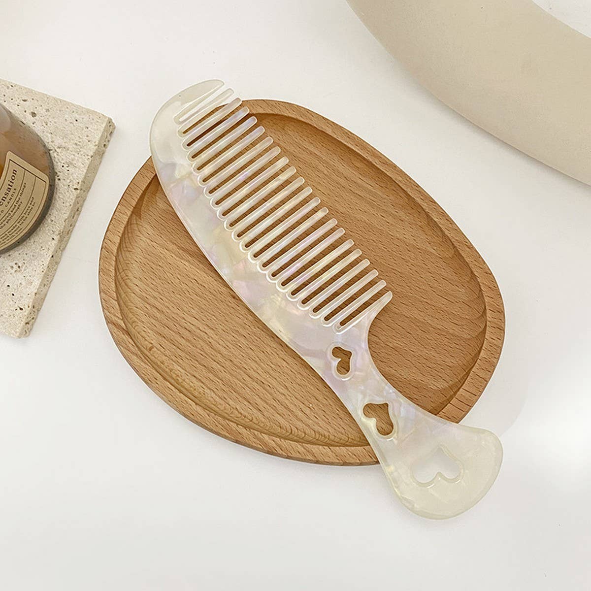 Vintage Acetate Heart Comb for Hair & Makeup
