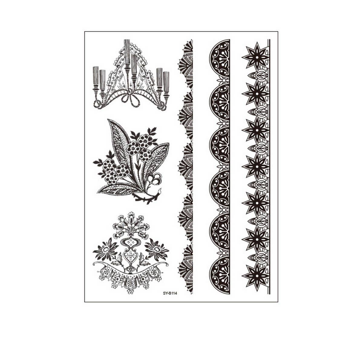 Bridal Mandala Tattoo Stickers Elegant Design_CWMM8356