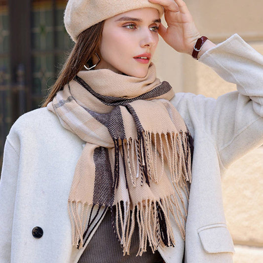 Colorblock Plaid Scarf - Chic Winter Couple Shawl