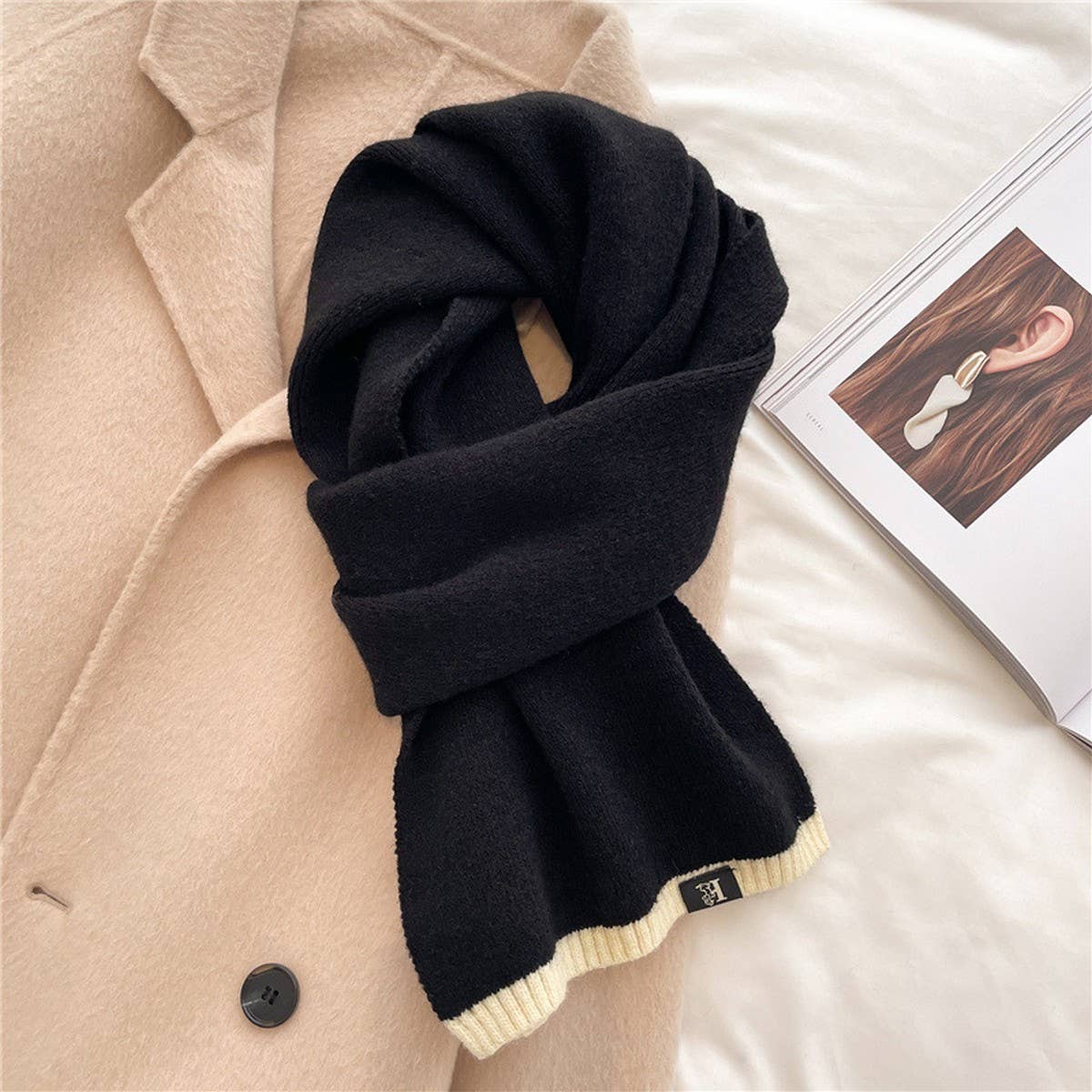 SOLID COLOR COMMUTER ALL-MATCH WARM SCARF_CWASC0976