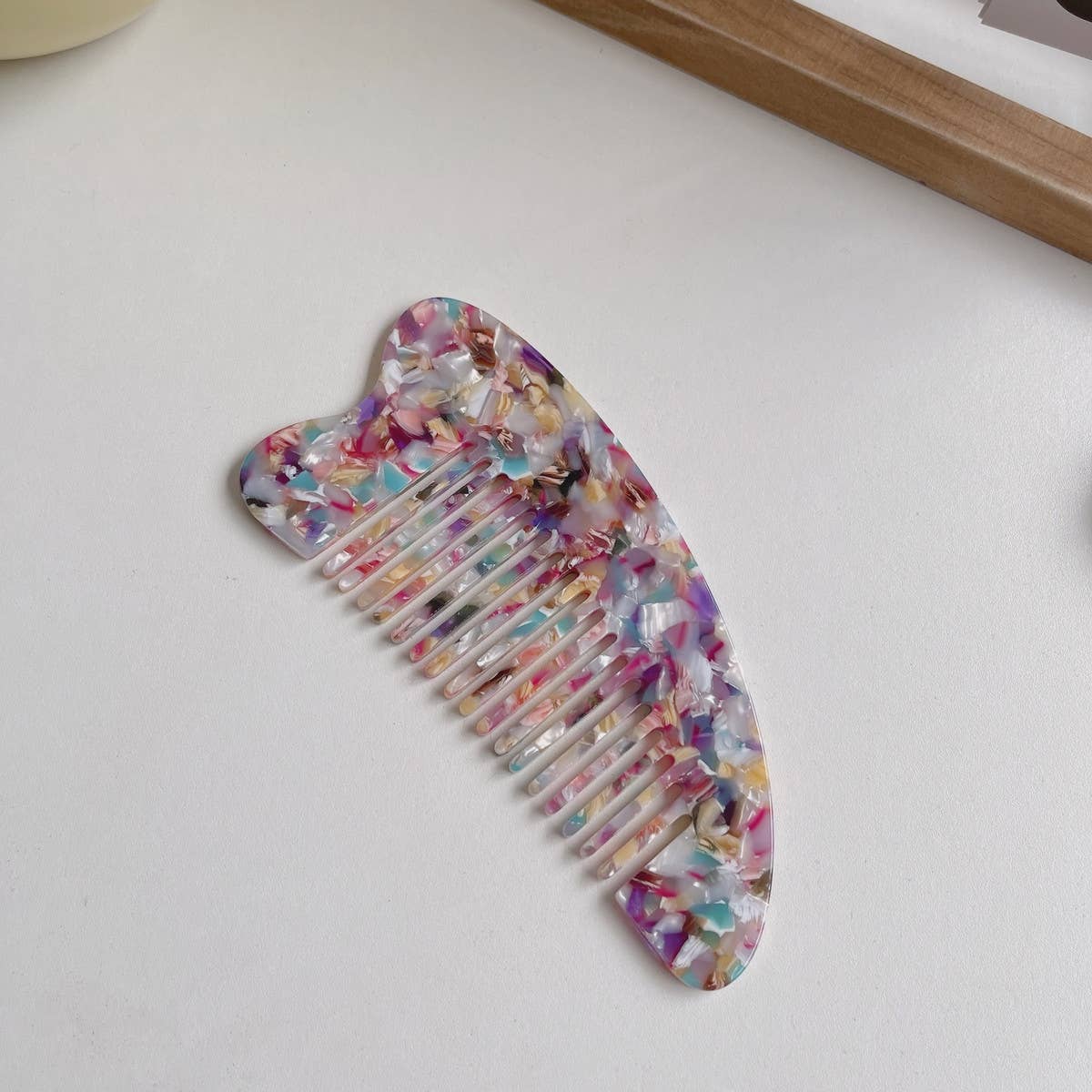 FASHIONABLE HEART LARGE FINE TOOTH HAIR COMB